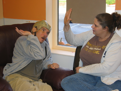 It is easy to adapt activities for older communicators; for example, using high five routines